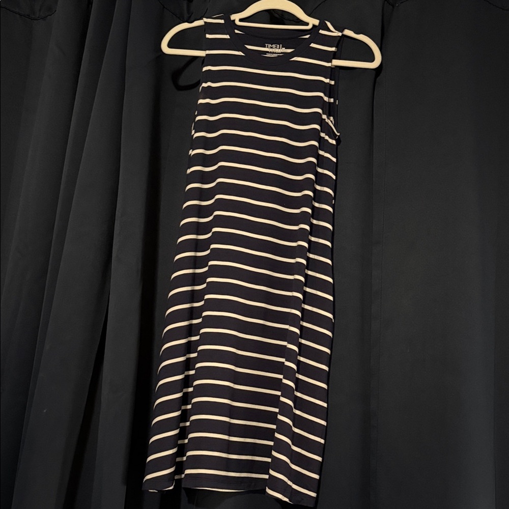 Navy and White Striped Dress